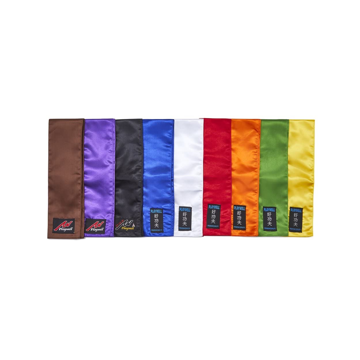 Playwell White Martial Arts Satin Kung Fu Sash