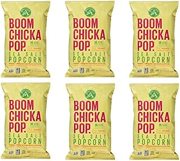 Angies Boom Chicka Pop Sea Salt Popcorn, 4.8 Oz Pack of 6
