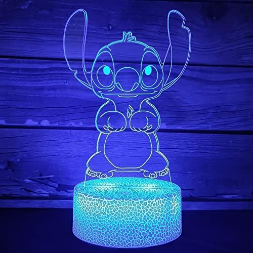 Nutyser Stitch Gift 3D Night Light for Kids - Stitch Anime 3D lamp with Remote & Smart Touch 16 Colors Changing Stitch Led Light - Dimmable Stitch Toys for Teens Boys Girls Birthday Gifts Christmas