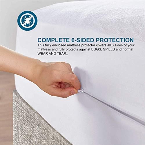 COMFORTNIGHTS Fully Encased Waterproof Anti-Bed Bug Mattress Protector - Single 90 x 190 x 25cms