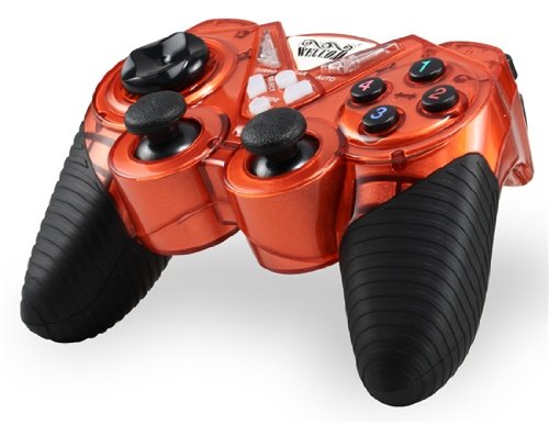 Welcom WE-8400S Mars Wired Vibration & Rocker USB Computer KOF Game Controller with LED Indicator (Red)