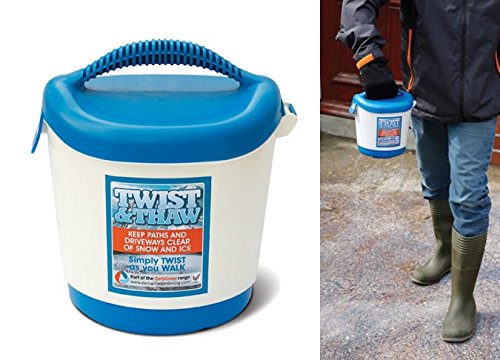 Twist&Thaw Grit Spreader Hand Held Rock Salt Shaker Path Clearer Snow Ice De-Icer Thaw New!