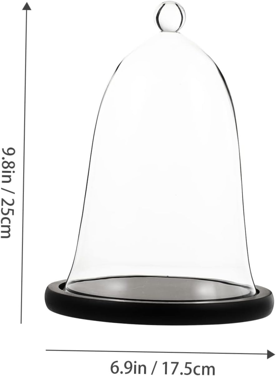 1set Eternal Flower Glass Dome Base Creative Landscape Decor for Centerpieces Weddings Parties and Home Displays for Preserved Flowers and Decorative Items