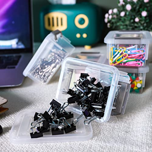 Citylife 20 Packs Plastic Bead Organizers Clear Storage Containers with Lids for Craft Storage Small Storage Box, 3.7 x 2.8 x 1.8 Inches