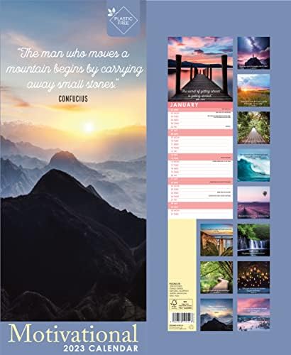 2023 Motivational Slim Hanging Wall Calendar. No Plastic. Photography, Quotes, Inspirational, Planner, Organiser, Home, Family, Schedule, Agenda, Gift