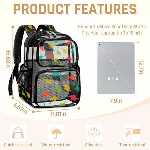 Clear Backpack for Boys and Girls,Kids Clear Backpacks for School,Heavy Duty Transparent Bookbag Stadium Approved2