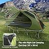 Night Cat Camping Cot Tent - Waterproof 1-Person Off-Ground Combo Cot Bed for Adults Portable Easy Set-up Tent Green 27.5'' Width