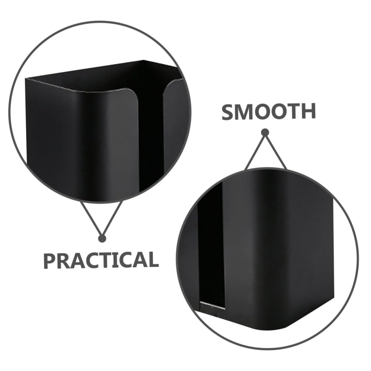 Magnetische Edelstahl Aufbewahrungsbox für Taschentücher aus Reinigen mit Glatter Oberfläche Leicht zu Schwarzes Design Küche Bad oder Wohnzimmer