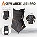 Active Ankle AS1 Pro Lace Up Ankle Brace, Ankle Support with Laces for Men & Women, Protection & Sprain Support for Volleyball, Rugby, Basketball, Low Profile, Black, Medium