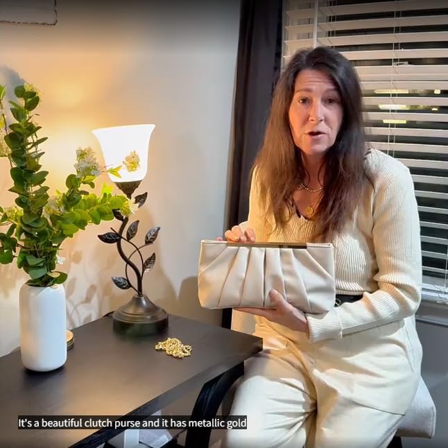 Miniatura 2 de Bolso de mano elegante plisado formal bolso de noche simple y elegante para mujer