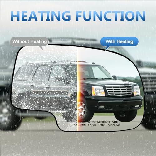 TOP-MAX Passenger Side Mirror Glass Replacement for 2003-2006 Chevy Silverado GMC Sierra Tahoe Yukon Suburban Avalanche Cadillac Escalade, Heated Exterior Right Mirror with Turn Signal - Image 6
