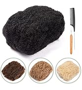 DAIXI 6 Inch 50g Afro Kinkys Bulk Human Hair for Dreadlocks Making, Repairing and Extending,100% ...