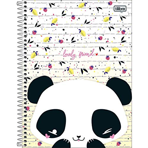 Caderno de 10 Matérias Capa Dura, Pacote com 4 Cadernos, Lovely, Estampas Sortidas, 160 Folhas, Tili