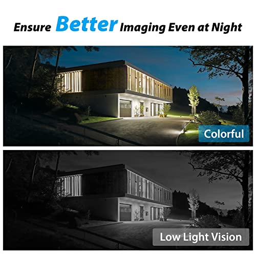 Ngteco Outdoor Security Floodlight Camera 4400Lm, 1080P Hd Color Night Vision 2.4G/5G Wifi Flood Light Camera With Siren, Pir Motion Detection, Ip65 Waterproof,Hardwired C7100 #TOP5