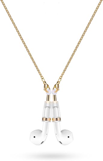 Fashion Magnetic Anti-Lost for Airpod Strap Necklace Lanyard, Neckband for AirPods 3 2 1/ Pro/Pro 2 Gold Foral Crew Interlocking Design
