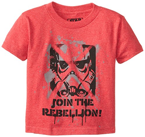 STAR WARS Boy's 2-7 Rebel Join Rebellion, Red Heather, Large