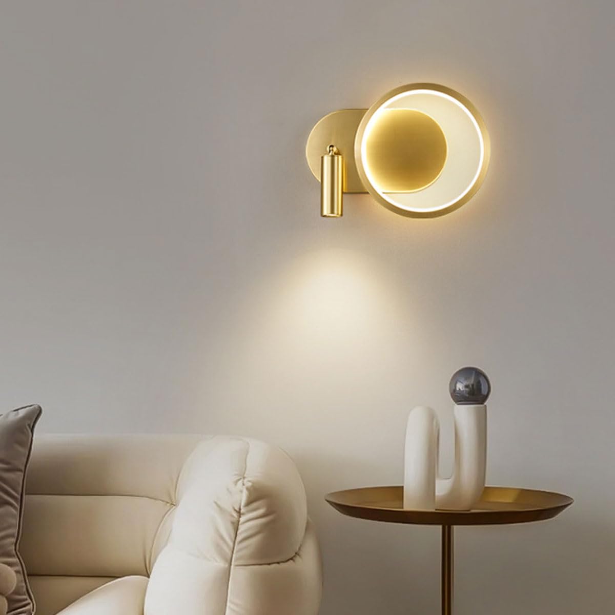 Nowoczesna, luksusowa, złota, miedziana lampa ścienna do salonu, tło telewizora, minimalistyczna, dekoracyjna lampa do sypialni, oświetlenie nocne
