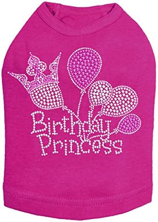 Birthday Princess Dog Shirt XL Fuchsia
