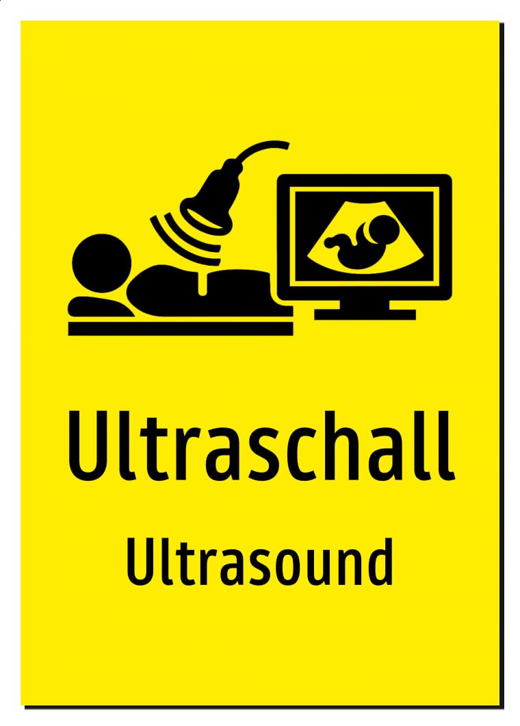 50954-DEEN-S-07 | Ultraschall Schild/Aufkleber Deutsch Englisch –