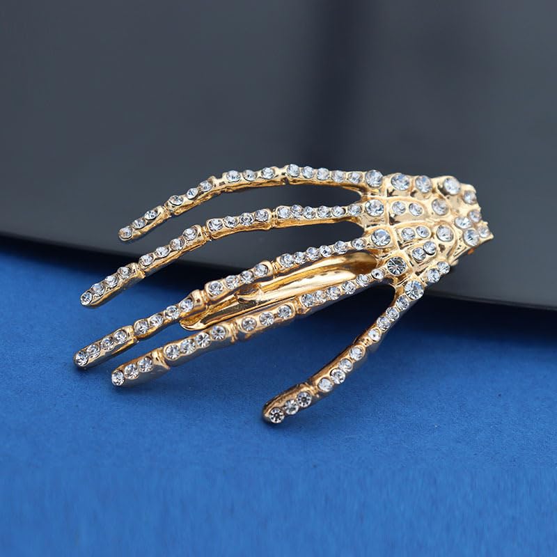 Amazon.com : Rhinestone Skeleton Hand Hair Clip Skull Hair  display picture 1