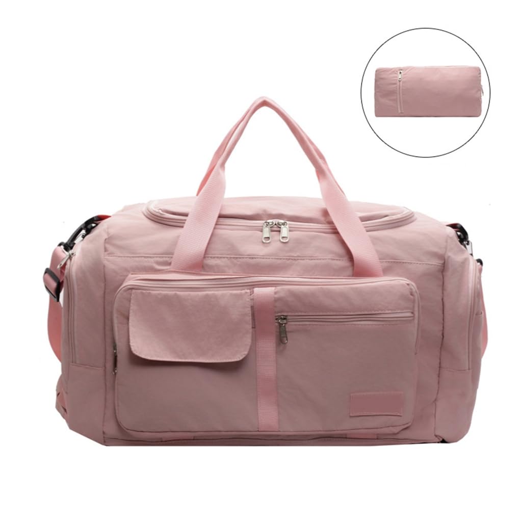 Bolsa de gimnasio, bolsa de entrenamiento, bolsa de deporte, bolsa de viaje de gran capacidad, bolsa de fin de semana, bolsa de fitness simple para mujer y hombre, Negro, 26x50x24cm, Moderno