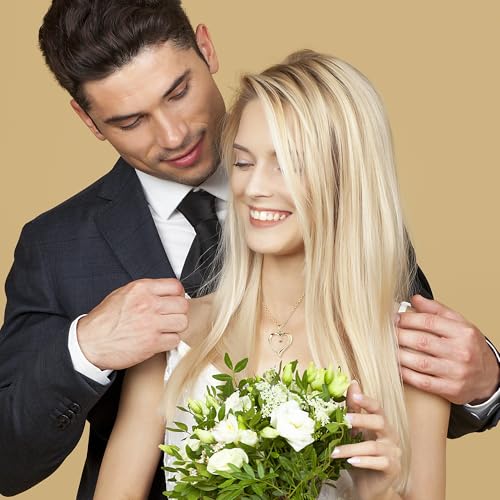 LAVALE Moissanite Necklaces for Women, Engraved 'Forever & Always' Gifts for Women Mom Her Girlfriend, Elegant 14K Gold Heart Necklace Anniversary Birthday Gifts for Women2