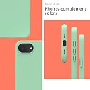 YATWIN Silicone Back Case for iPhone 16e, Soft-Touch Phone Back Cover for Apple iPhone 16e - Link Cyan gallery image