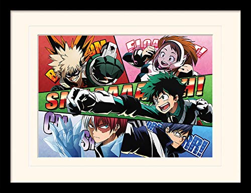 Stampa in cornice My Hero Academia cadeau idéal pour fan de manga 30x40cm