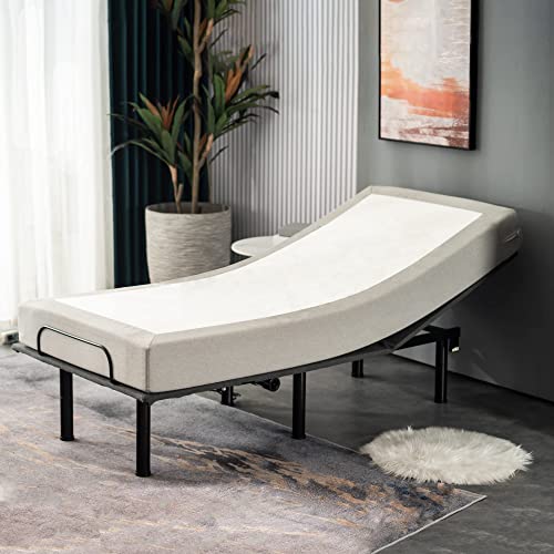 Mcombo Adjustable Bed Frame With Wireless Remote, Electric Adjustable Beds Base, No Tools Required Assembly, Separate Head And Foot Incline, Anti-Snore N106Tx(Twin Xl, Adjustable Frame Only) #TOP3