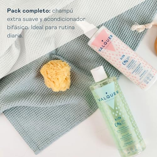 Miniatura 6 de Valquer Pack Capilar Infantil Zero. Champú Extra Suave 400 Ml Y Acondicionador Bifásico Sin Aclarado 300 Ml. Limpia, Acondiciona Y Repara El Cabello Sin Enredo Para Mayores De 3 Años. Fórmula Vegana