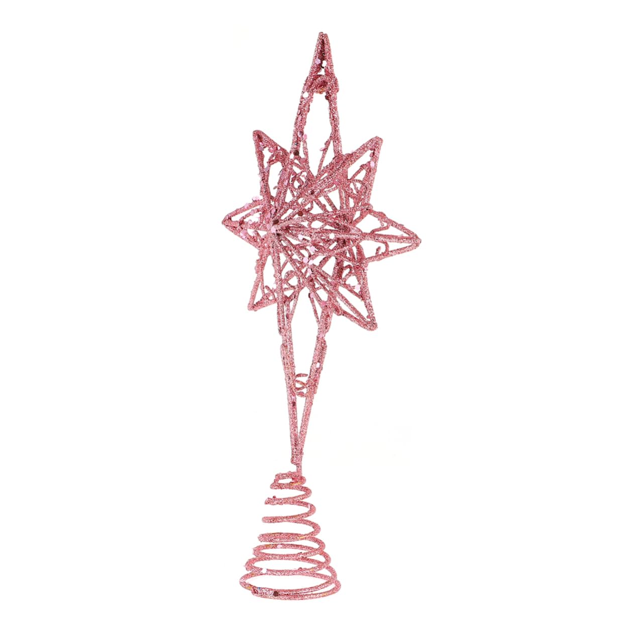 Cabilock 3 Pièces Étoile De Noël Octogonale en Haut du Sapin Dessus De Table Décor De Noël Doré Garniture d'or des Arbres Étoiles Scintillantes Deux Maison Rose Bureau Le Fer 3D Crête