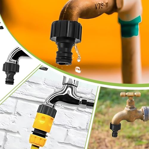 Image of HASTHIP 4Pcs Garden Hose Connector, 1 /2 inch Quick Connect Fitting, Universal Hose Quick Release Adapter for 1 /2 Inch Hose Pipe, Water Hose Connector for Lawn, Garden, and Outdoor Irrigation