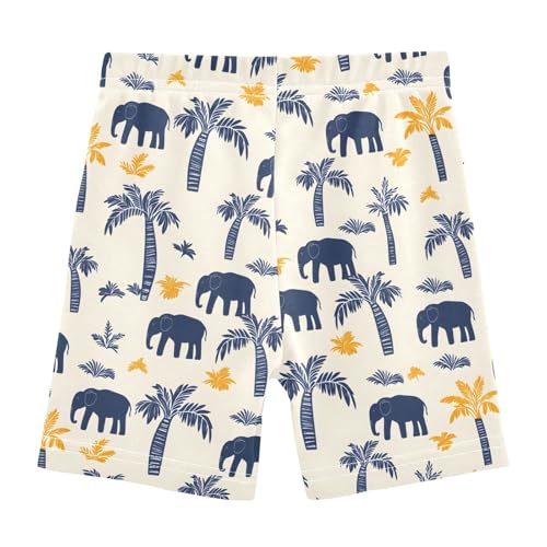Palm Trees Simple Elephants Girls Shorts Elastic Waist Sports Shorts Girls Leggings Pants for 4-10 Years2