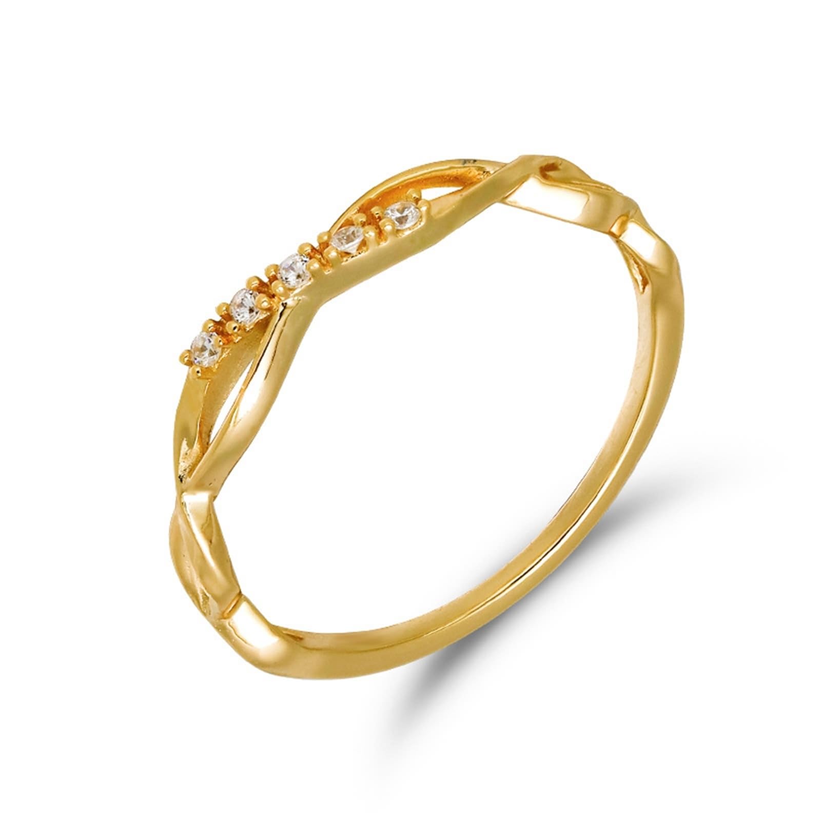 Anillos de amistad de oro amarillo de 9 K/14 K/18 K con diamante, cruz hueca