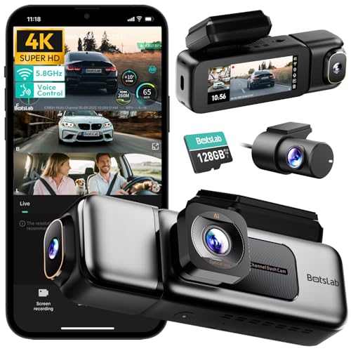 BOTSLAB 4K 3 Channel Dash Cam Front - image 1