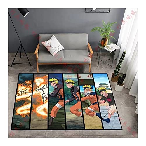 Naruto Tapis Peut Être Lavé Ménage Décoration Sauvage Tapis De Salon Garçon Chambre Baie Vitrée Tapis Nordique Rectangle Dessin Animé Animation -4||50X80cm Cover