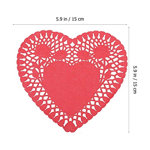 Cabilock 100 Folhas Doilies Coração Dos Namorados Mini Pequenos Recortes de Papel da Forma Do Coraçã