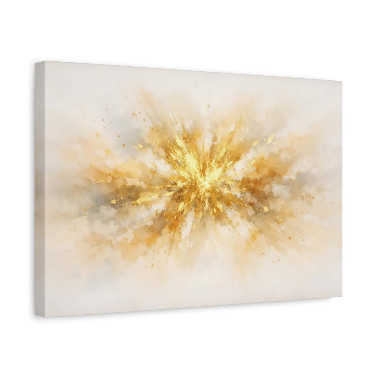 Tableau abstrait explosion dorée acrylique moderne salon 45x30cm - 8
