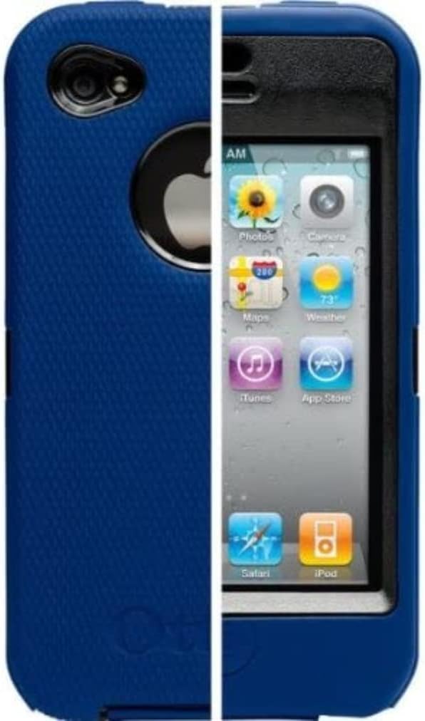 OtterBox Universal Defender Case for iPhone 4 (Zircon Blue Silicone & Black Plastic)