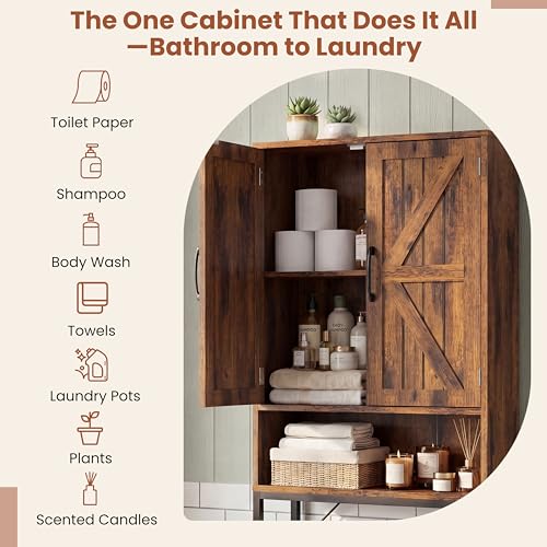 Over-The-Toilet-Storage-Cabinet236-W-Bathroom-Organizer-Brown-Farmhouse-Bathroom-Cabinet-with-Adjustable-Shelves-Space-Saver-Toilet-Storage-Shelf-for-Bathroom-Restroom-Laundry