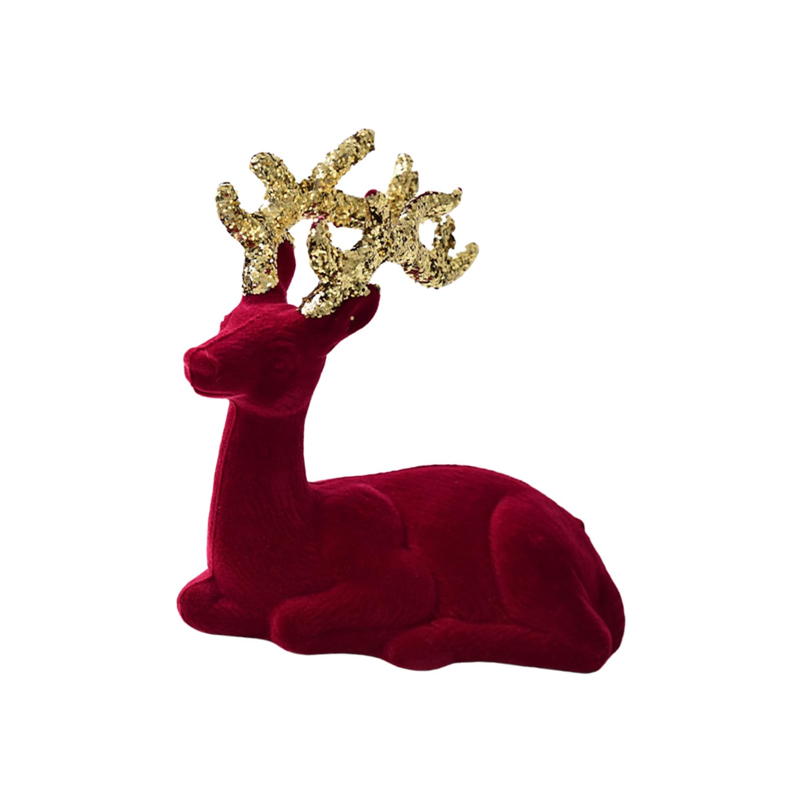 Msioytog Christmas Deer Figurines, Deer Animal Model, Realistic Reindeer Figurines with Glittered Antlered and Feet Centerpieces Tabletop Ornament