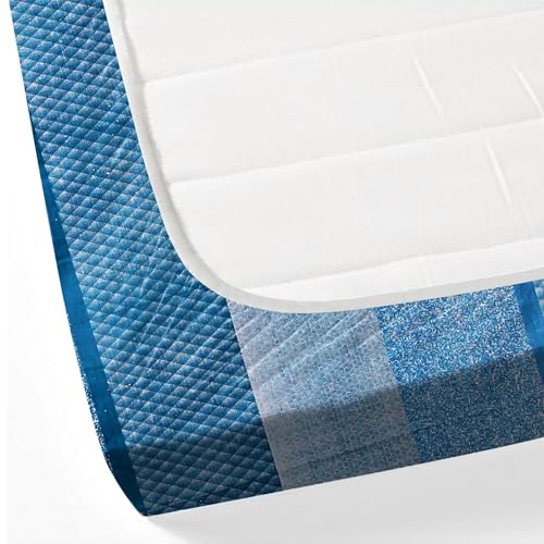 Image of Swayam Pure Cotton King Fitted Bedsheet with 2 Pillow Covers | Size 72 x 78 x 10 inch | 160 TC | Striped Design | Soft Breathable Bed Sheet | Comfortable & Durable for Bedroom - Blue