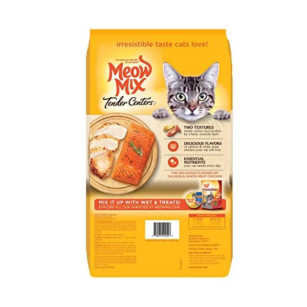 Meow Mix Tender Centers Dry Cat Food, Salmon & Chicken, 13.5 Pound Bag Topdogsupply