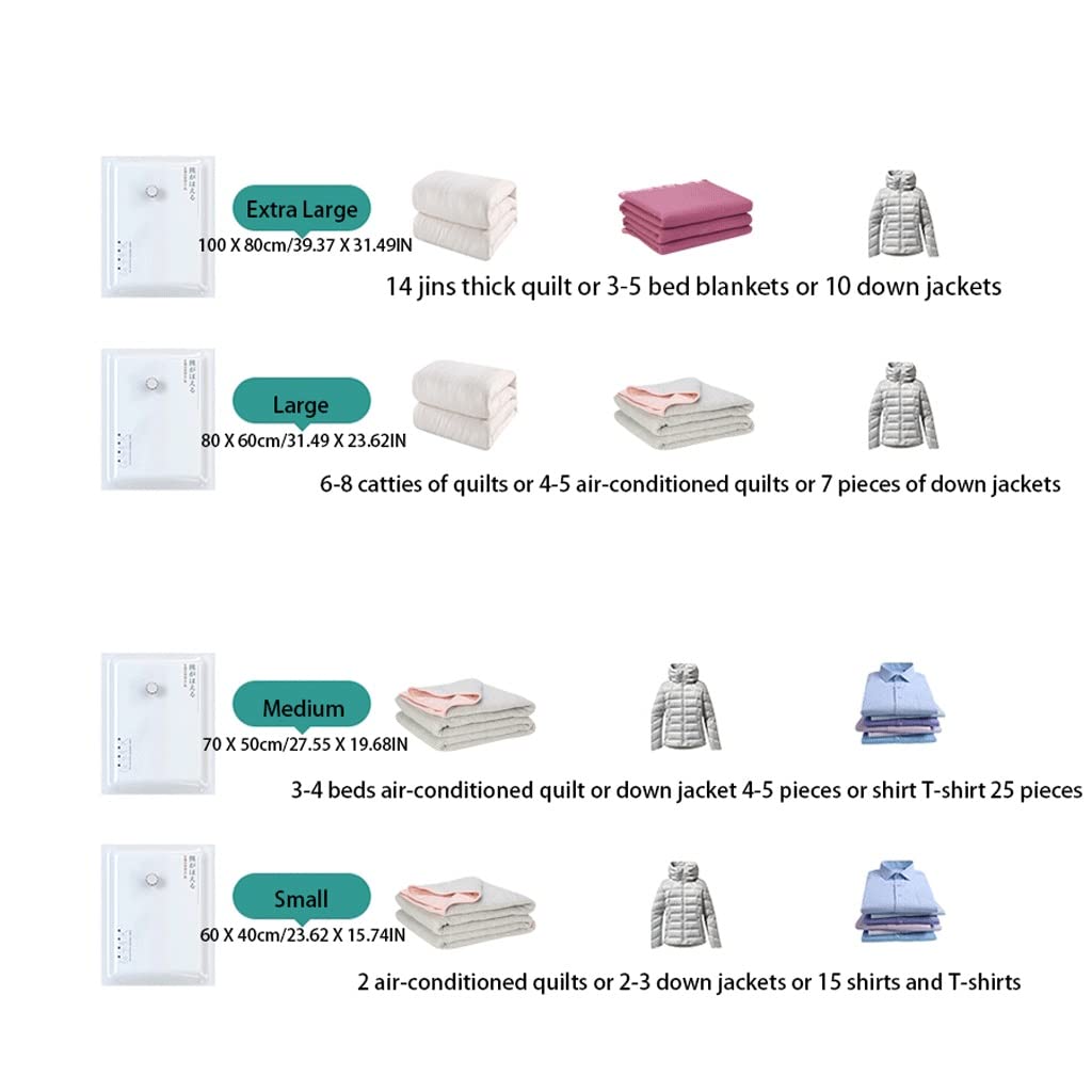 Sacchetti di stoccaggio sottovuoto Sacco di Compressione sottovuoto con Pompa elettrica Sacchetti sottovuoto per trapunte, Coperte, Biancheria da Letto, Abbigliamento 80% in più di Sacchetti di c