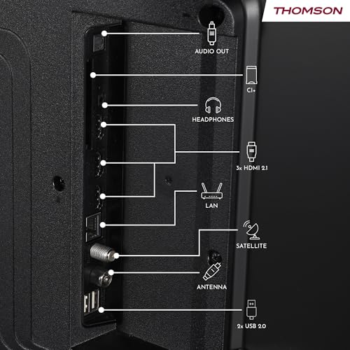 Thomson 50 Zoll (126 cm) UHD LED Fire TV mit Alexa-Sprachsteuerung, AirPlay, Triple Tuner(Kabel/Satellit/Antenne), Bluetooth 5.0, HDMI, USB-Anschlüsse, AV IN, CI+, USB - 50UF4S35