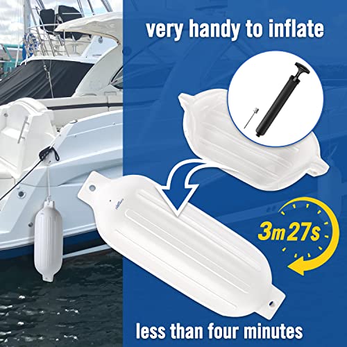 Image of Affordura Boat Fender 4 Pack Boat Bumpers Fenders with 4 Ropes