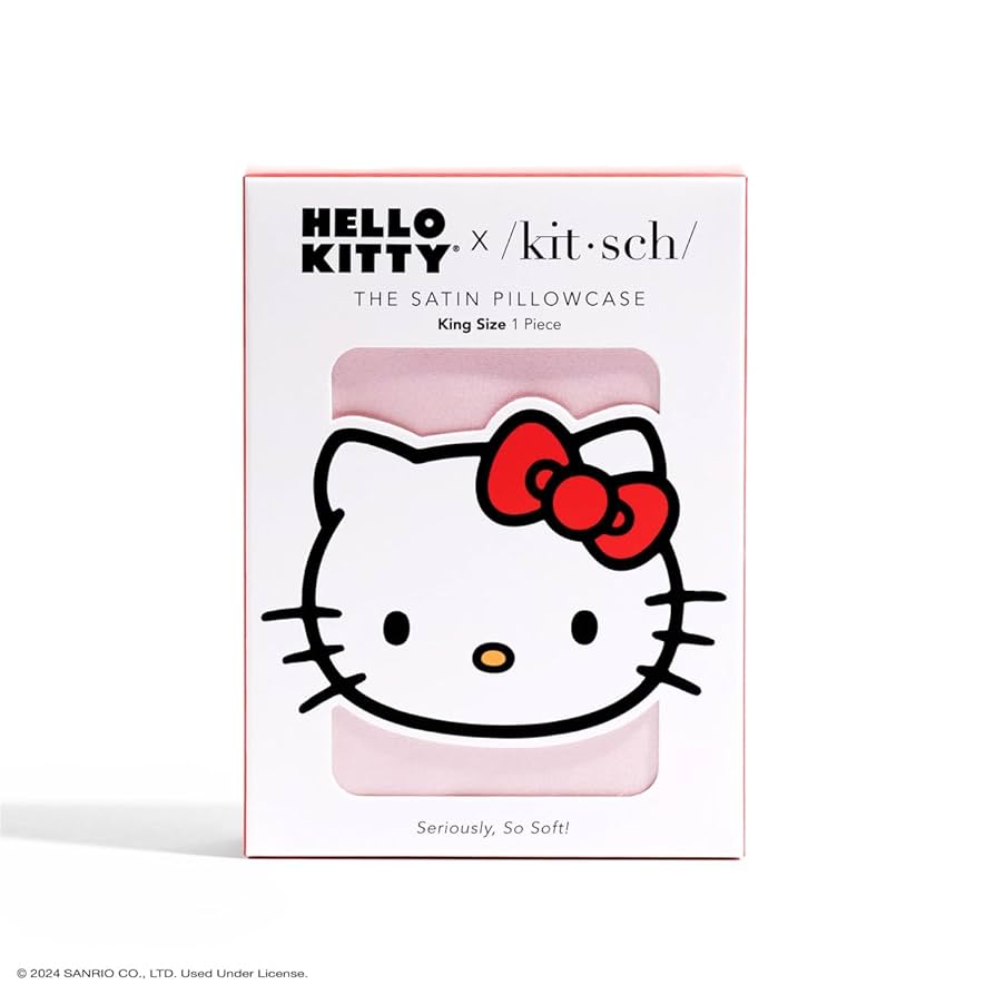 キティ　枕カバー　ピロケース　ピンク　レア Amazon｜Kitsch x Hello Kitty (ピンクキティの顔) - サテン