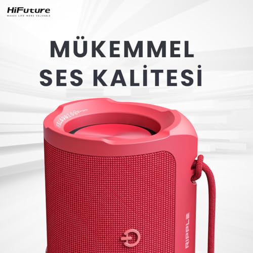 Enceinte portable Bluetooth HiFuture Ripple rouge étanche IPX7