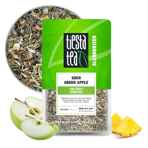 Tiesta Tea - Sour Green Apple, Loose Leaf, Tart Apple Green Tea, Medium Caffeinated Green Tea, Make Hot or Iced Tea Up to 20-25 Cups, 2 oz Resealable Pouch