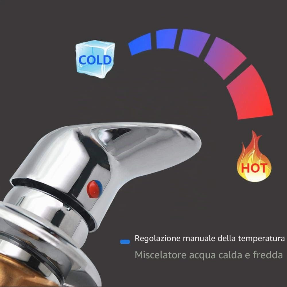 Miscelatore Cabina Doccia Valvola doccia in ottone Uscita deviatore Miscelatore doccia cromato Raccordo G1/2" Valvola miscelatrice acqua calda e fredda Rubinetto doccia per doccia